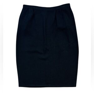 VTG Marie St. John Black Skirt Size 8 Santana Knit Pockets Straight Pencil EUC